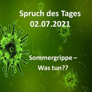 Lee más sobre el artículo Sommergrippe – Was tun?? // Spruch des Tages 02.07.21