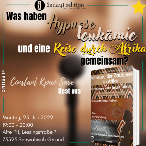 Read more about the article Leukämie, Hypnose und eine Reise durch Afrika – Lesung von Constant Kpao Sare zu “Alfreud, der Zauberer in Afrika”